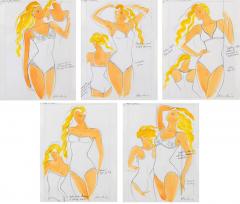 Antonio Lopez Fantastic Set of Five Fashion Illustrations by Antonio Lopez - 566676