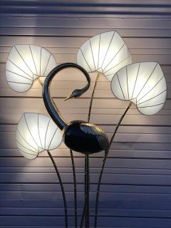 Antonio Pavia Monumental Brass Egret Flamingo Floor Lamp by Antonio Pavia - 439580