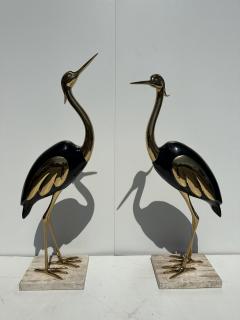 Antonio Pavia Pair of Brass Heron Sculptures - 3607730