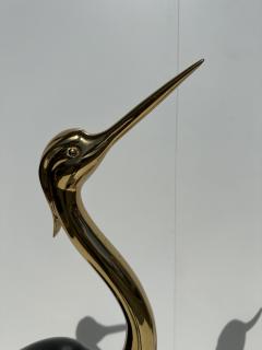 Antonio Pavia Pair of Brass Heron Sculptures - 3607734