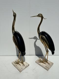 Antonio Pavia Pair of Brass Heron Sculptures - 3607735