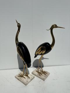 Antonio Pavia Pair of Brass Heron Sculptures - 3607736