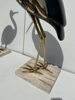 Antonio Pavia Pair of Brass Heron Sculptures - 3607740
