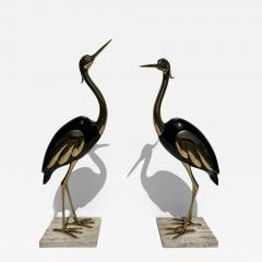 Antonio Pavia Pair of Brass Heron Sculptures - 3610720