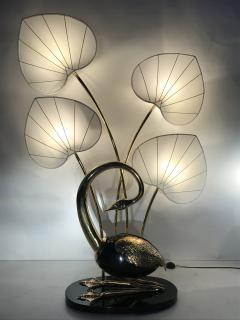 Antonio Pavia Pair of Seated Brass Egret Flamingo Floor Lamps by Antonio Pavia - 439567