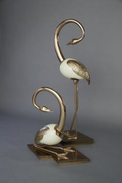 Antonio Pavia Set of Brass Flamingo Crane Sculptures - 1816963