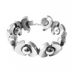 Antonio Pineda Anto io Pineda 970 std Silver Mid Century Modernist Bracelet C 1970 - 4393206