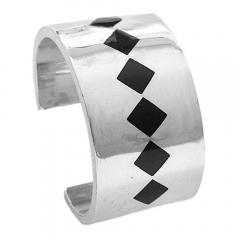 Antonio Pineda Antonio Pineda Onyx Diamond Pattern Inlay Bracelet - 3936375