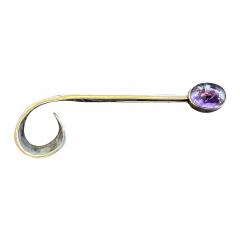 Antonio Pineda Mexican Modern Silver and Amethyst Brooch Antonio Pineda - 2452027