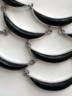 Antonio Pineda Mexican Modernist Silver Obsidian Four piece Jewelry Suite Taxco Antonio Pineda - 4179379