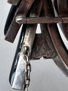 Antonio Pineda Mexican Modernist Silver Obsidian Four piece Jewelry Suite Taxco Antonio Pineda - 4179386
