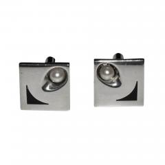 Antonio Pineda Sterling Moonstone Onyx Antonio Pineda Cufflinks - 3940294