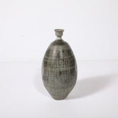 Antonio Prieto Mid Century Graphite Glazed Ceramic Vase W Fish Motif signed Antonio Prieto - 3926072