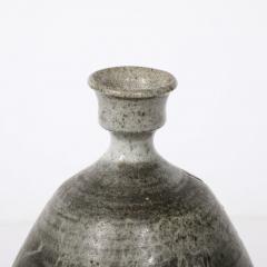 Antonio Prieto Mid Century Graphite Glazed Ceramic Vase W Fish Motif signed Antonio Prieto - 3926076