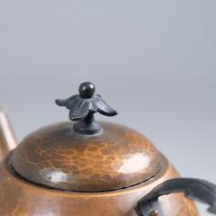 Antti Hakkarainen Arts Crafts Wrought Iron and Copper Tea Pot Antti Hakkarainen Finland 1940s - 4279745