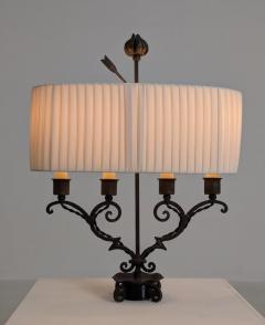 Antti Hakkarainen Sculptural Wrought Iron Table Lamp attr Taidetakamo Antti Hakkarainen 1920s - 4637318