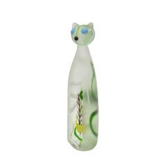 Anzolo Fuga Anzolo Fuga Exquisite Hand Blown Glass Cat with Fish Bones Inside 1950s - 4024468