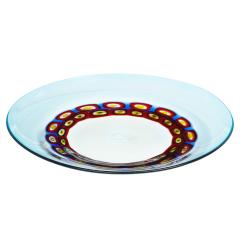 Anzolo Fuga Anzolo Fuga Hand Blown Glass Charger with Rings of Murrhines 1950s - 2182354