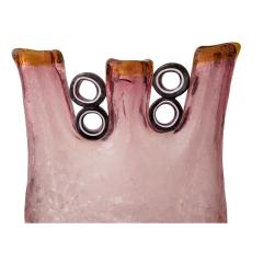 Anzolo Fuga Anzolo Fuga Hand Blown Pink Vase with Rings 1963 68 - 2915225