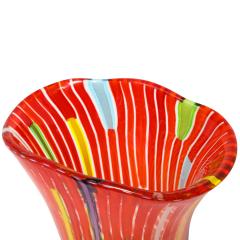 Anzolo Fuga Anzolo Fuga Hand Blown Vase with Multicolor Vertical Rods 1955 56 - 2301670