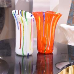 Anzolo Fuga Anzolo Fuga Hand Blown Vase with Multicolor Vertical Rods 1955 56 - 2301672