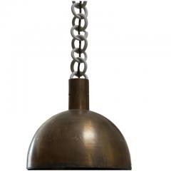 Apparatus Alice Goldsmith Porcelain Link Aged Brass Pendant Light Fixture - 3958059