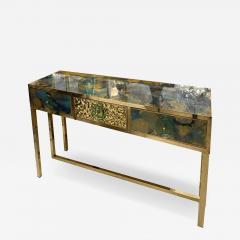 Aqua Console Table in Hand Painted Crystal - 4444062