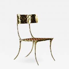 Aqua Klismos Brass Chairs - 648989