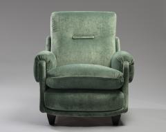 Aquamarine Armchair In Cotton Rayon Velvet Italy 1970s - 1905232