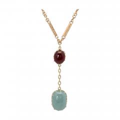 Aquamarine Cabochon Lariat Necklace 15 40 Carats - 3479275