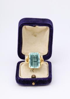 Aquamarine Retro 18 k Gold Ring - 2270360