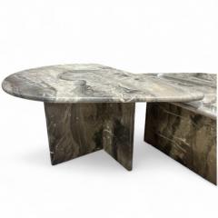 Arabescato Grey Marble Teardrop Low Tables Italy 1980s - 4386212