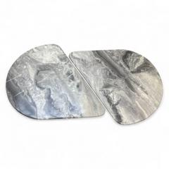 Arabescato Grey Marble Teardrop Low Tables Italy 1980s - 4386219