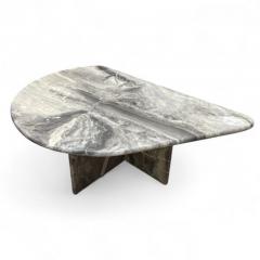 Arabescato Grey Marble Teardrop Low Tables Italy 1980s - 4386220