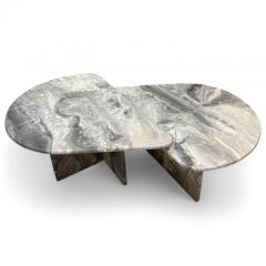 Arabescato Grey Marble Teardrop Low Tables Italy 1980s - 4439552