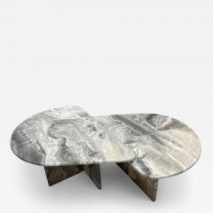 Arabescato Grey Marble Teardrop Low Tables Italy 1980s - 4439558