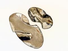 Aram Chenensky Pair of Ceramic Wave Platters in Platinum by Aram Chenensky - 4030676