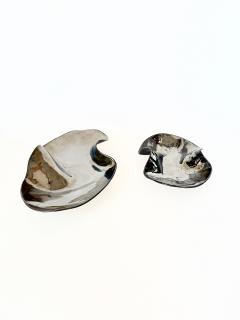 Aram Chenensky Pair of Ceramic Wave Platters in Platinum by Aram Chenensky - 4030677