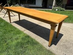 Arbus Style Long Oak Console Table w Brass Sabots - 4641435