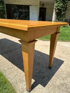 Arbus Style Long Oak Console Table w Brass Sabots - 4641481