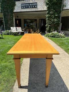 Arbus Style Long Oak Console Table w Brass Sabots - 4641498
