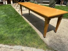 Arbus Style Long Oak Console Table w Brass Sabots - 4641538