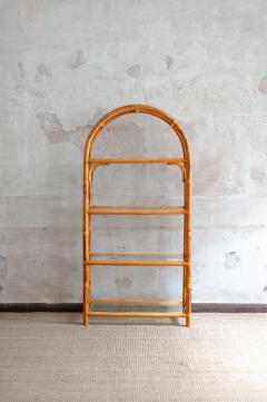 Arched bamboo bookcase 1970s - 4572195