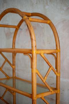 Arched bamboo bookcase 1970s - 4572258