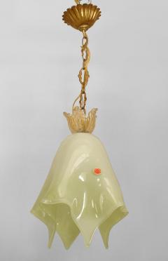 Archimede Seguso 3 Italian 1950s Venetian Murano Light Green Cased Glass Lanterns - 466656