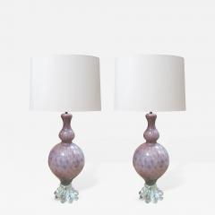 Archimede Seguso A good quality pair of Archimedes Seguso amethyst baluster form lamps - 286698