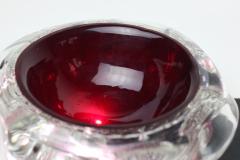 Archimede Seguso Archimede Seguso Ruby Red Glass Bowl with Silver Aventurine Fleck 1950 Italy - 3189212