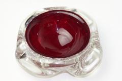 Archimede Seguso Archimede Seguso Ruby Red Glass Bowl with Silver Aventurine Fleck 1950 Italy - 3189218