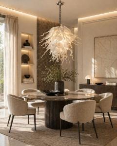 Archimede Seguso Large Vintage Murano Hand Blown Glass Chandelier Italian Modern Lighting - 4725846
