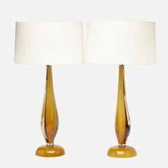 Archimede Seguso PAIR OF MURANO GLASS SOMMERSO LAMPS BY ARCHEMIDE SEGUSO - 2235596